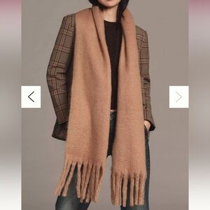 Anthropologie Maeve Solid Brushed Fringe Scarf NWT